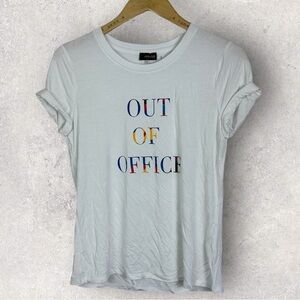 NEW Crosby Out Of Office Graphic Print Out Of Office TShirt Size Small Tee White